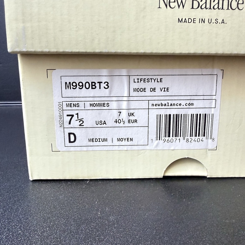 New Balance 990v3 Men's Made In USA Teddy Santis Tan Orange 2023 Size 7.5 Shoes - Picture 16 of 16